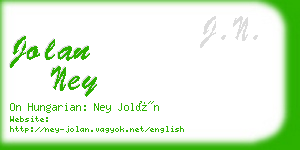 jolan ney business card